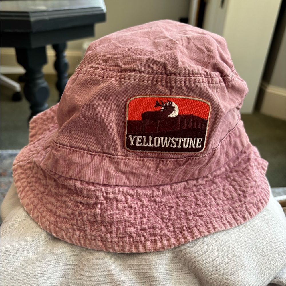Yellowstone National Park pink moose bucket hat, one size fit most